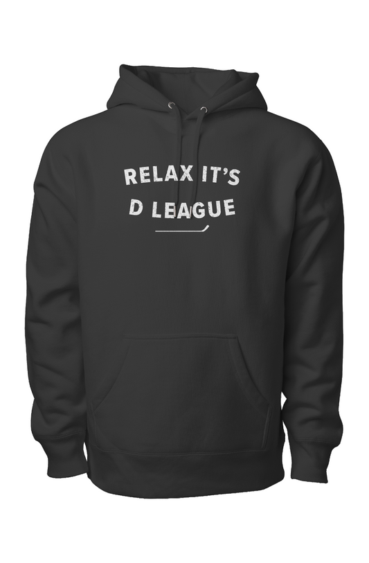 Relax it's D League Legend Heavyweight Hoodie Black | Barn Garb Hockey Threads