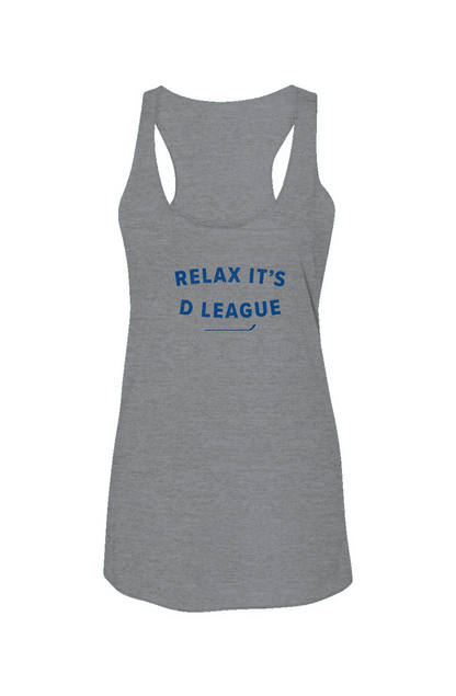 Relax it's D League Racerback Barn Tank Grey | Barn Garb Hockey Threads