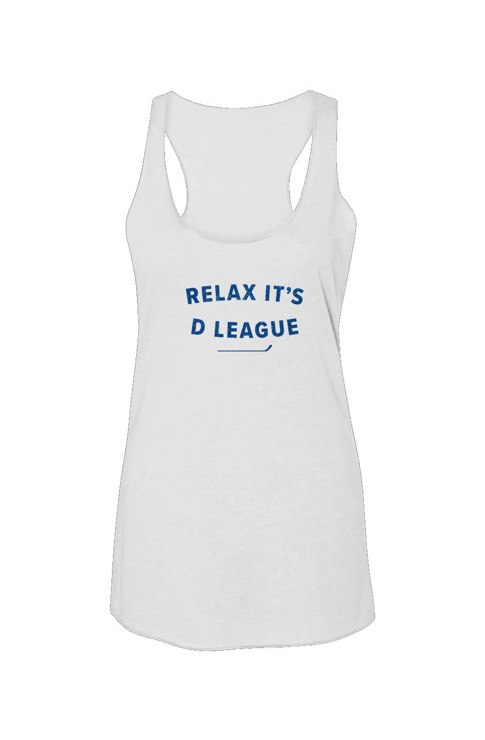 Relax it's D League Racerback Barn Tank White | Barn Garb Hockey Threads