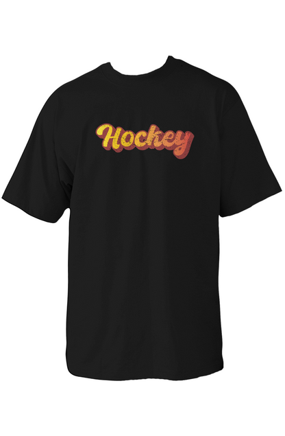 Retro Hockey 90s Throwback Oversized Heavyweight Tee Black | Barn Garb Hockey Threads
