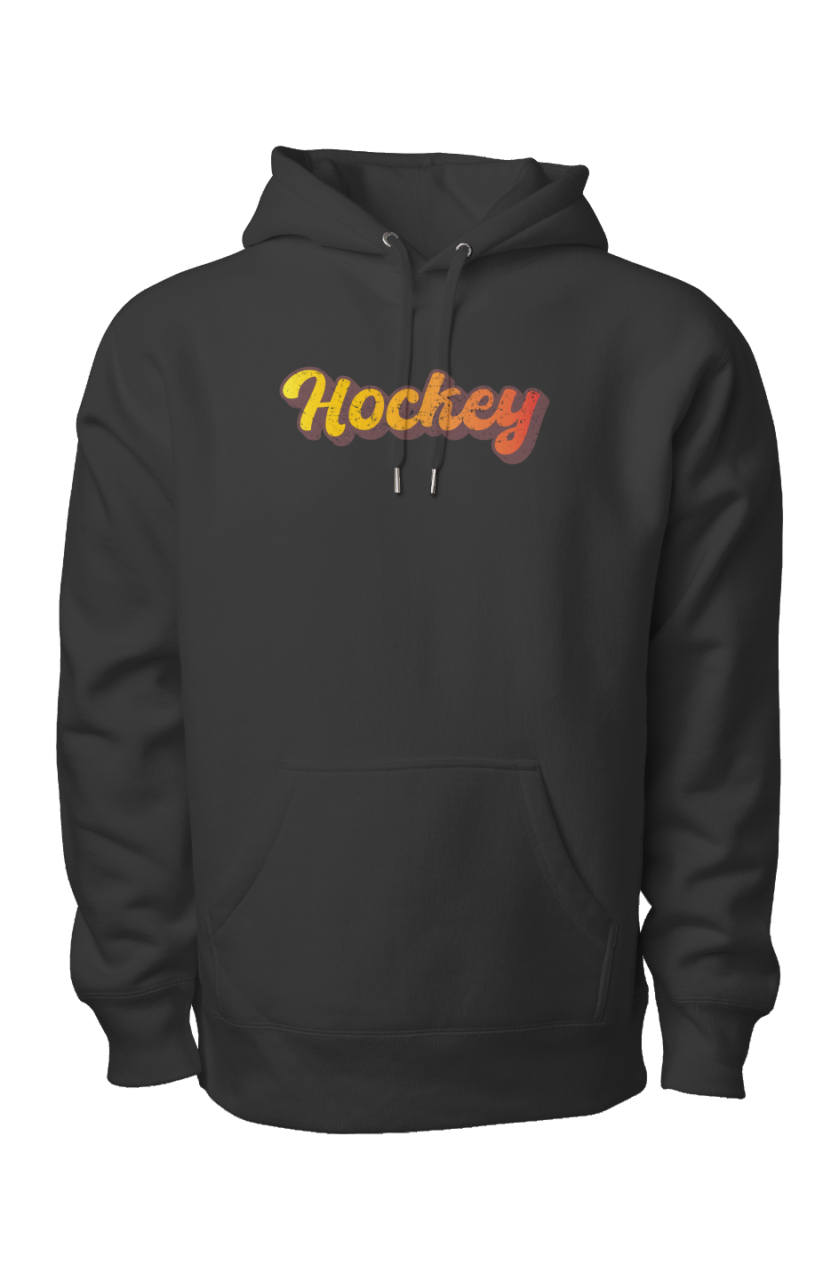 Retro Hockey Legend Heavyweight Cross Grain Hoodie Black | Barn Garb Hockey Threads
