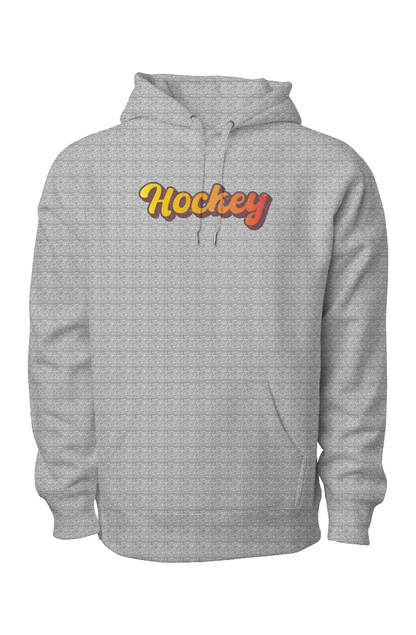 Retro Hockey Legend Heavyweight Cross Grain Hoodie Grey | Barn Garb Hockey Threads