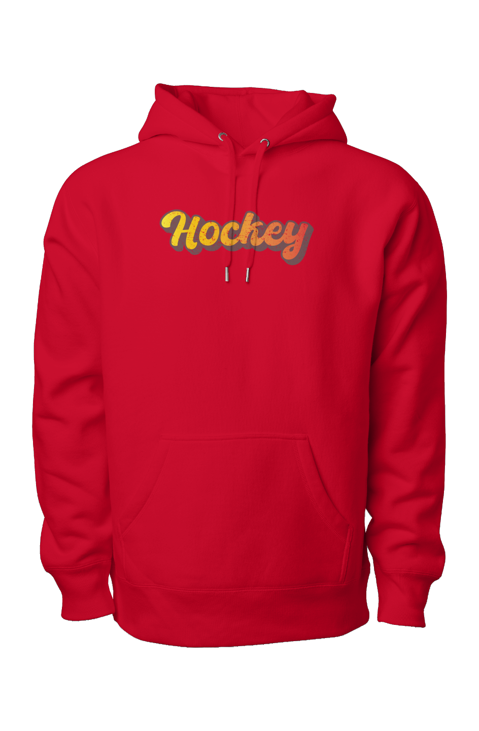 Retro Hockey Legend Heavyweight Cross Grain Hoodie Red | Barn Garb Hockey Threads