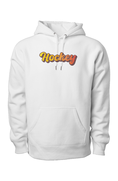 Retro Hockey Legend Heavyweight Cross Grain Hoodie White | Barn Garb Hockey Threads