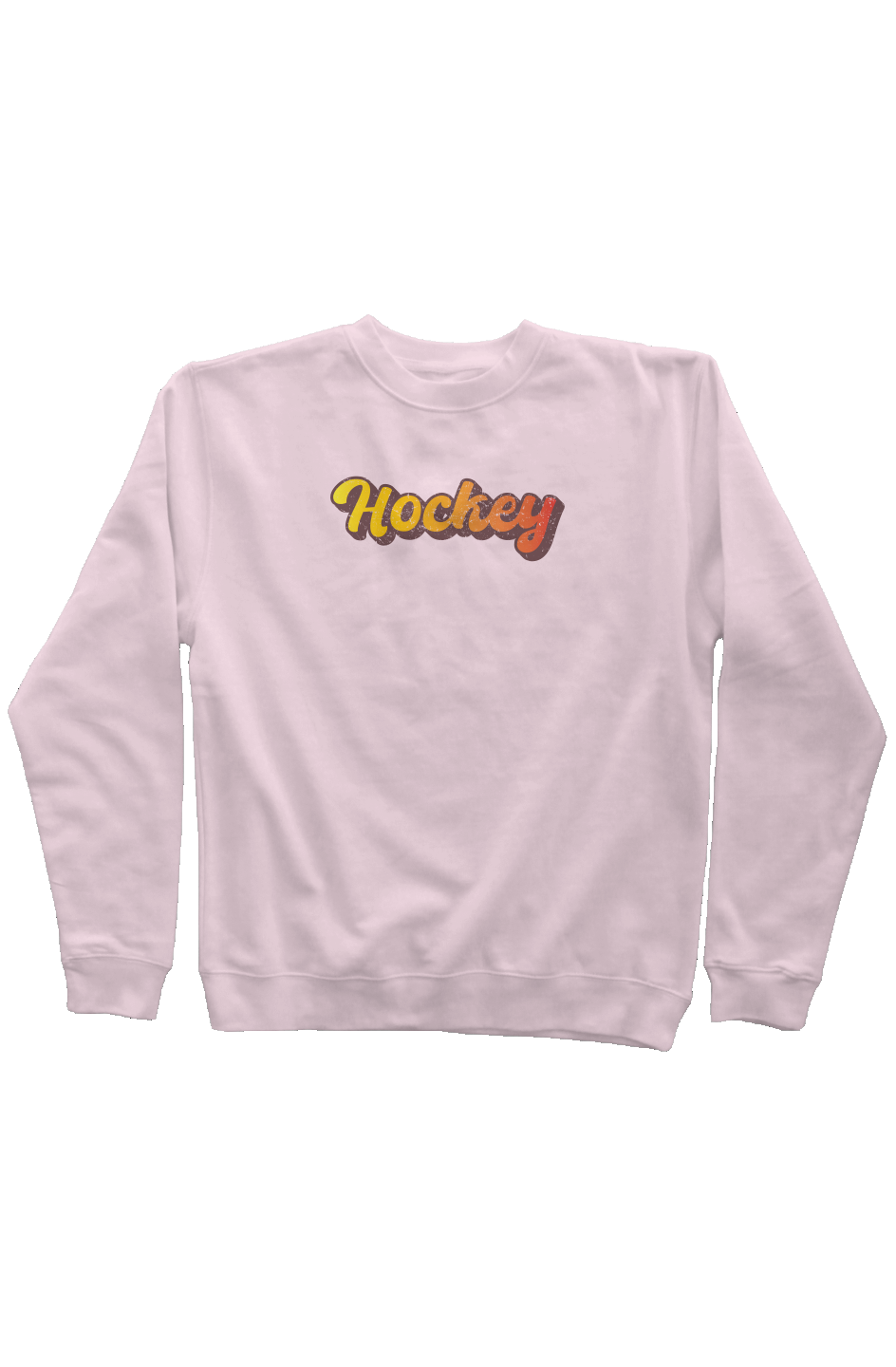 Retro Hockey Rinkside Crewneck Sweatshirt Pink | Barn Garb Hockey Threads