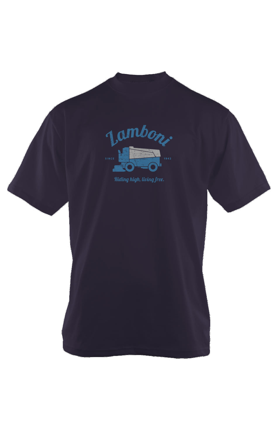 Riding High Living Free 90s Throwback Oversized Heavyweight Tee Navy | Barn Garb Hockey Threads