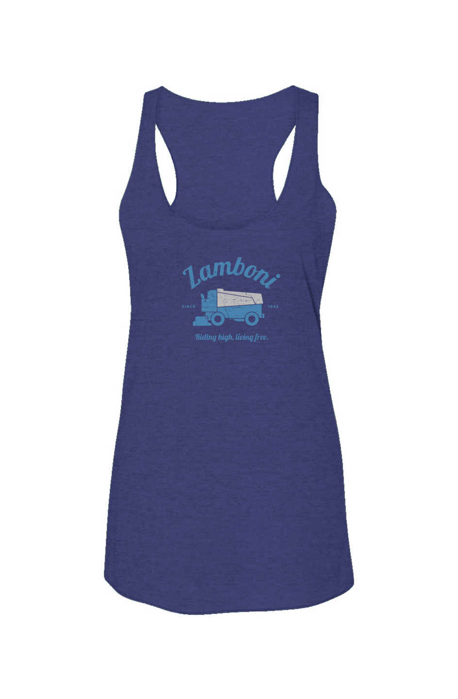 Riding High Living Free Racerback Barn Tank Blue | Barn Garb Hockey Threads