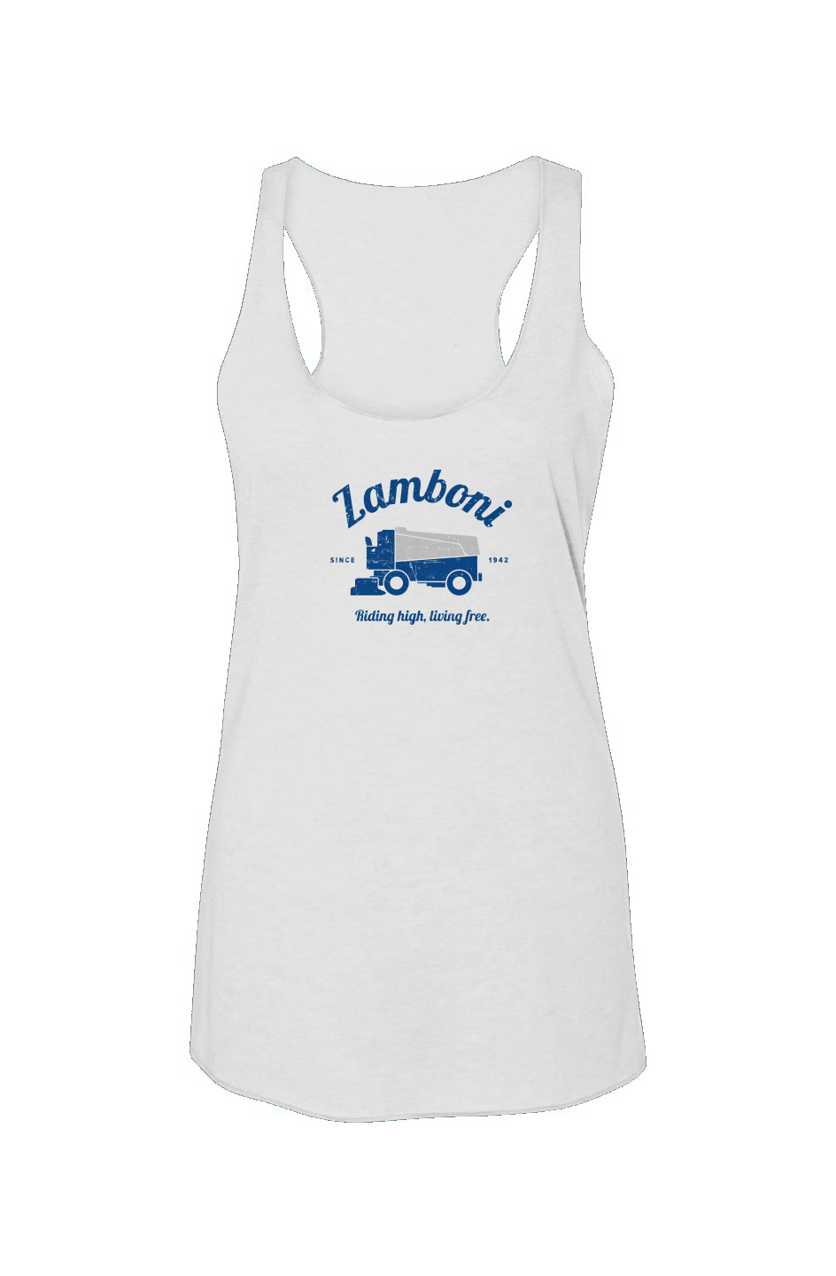 Riding High Living Free Racerback Barn Tank White | Barn Garb Hockey Threads