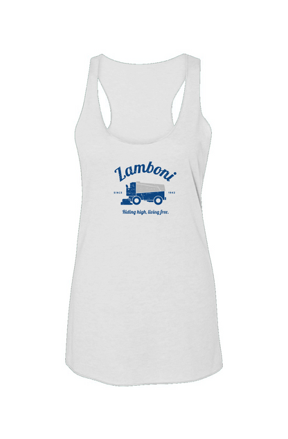Riding High Living Free Racerback Barn Tank White | Barn Garb Hockey Threads