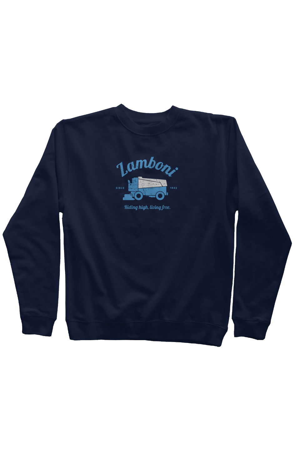 Riding High Living Free Rinkside Crewneck Sweatshirt Navy Blue | Barn Garb Hockey Threads