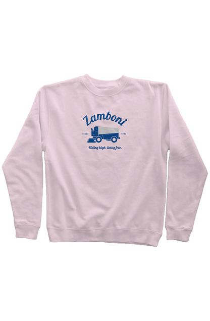 Riding High Living Free Rinkside Crewneck Sweatshirt Pink | Barn Garb Hockey Threads