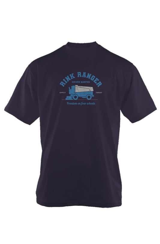 Rink Ranger 90s Throwback Tee Navy Blue | Barn Garb Hockey Threads