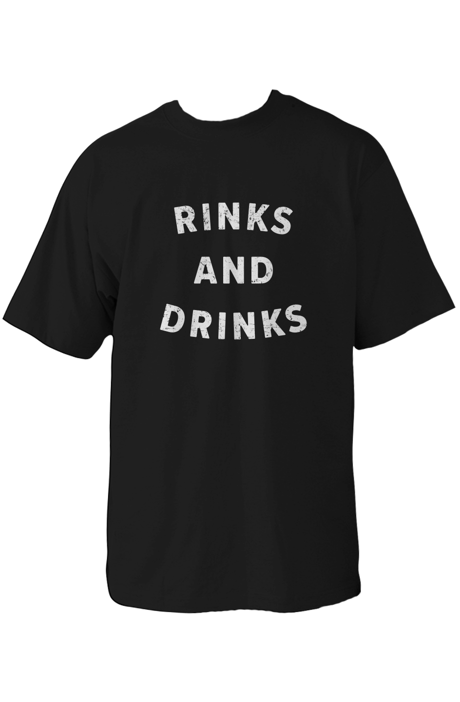 Rinks and Drinks 90s Throwback Tee Black | Barn Garb Hockey Threads