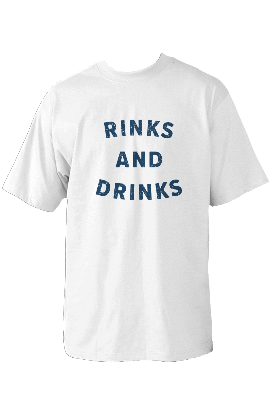 Rinks and Drinks 90s Throwback Tee White | Barn Garb Hockey Threads