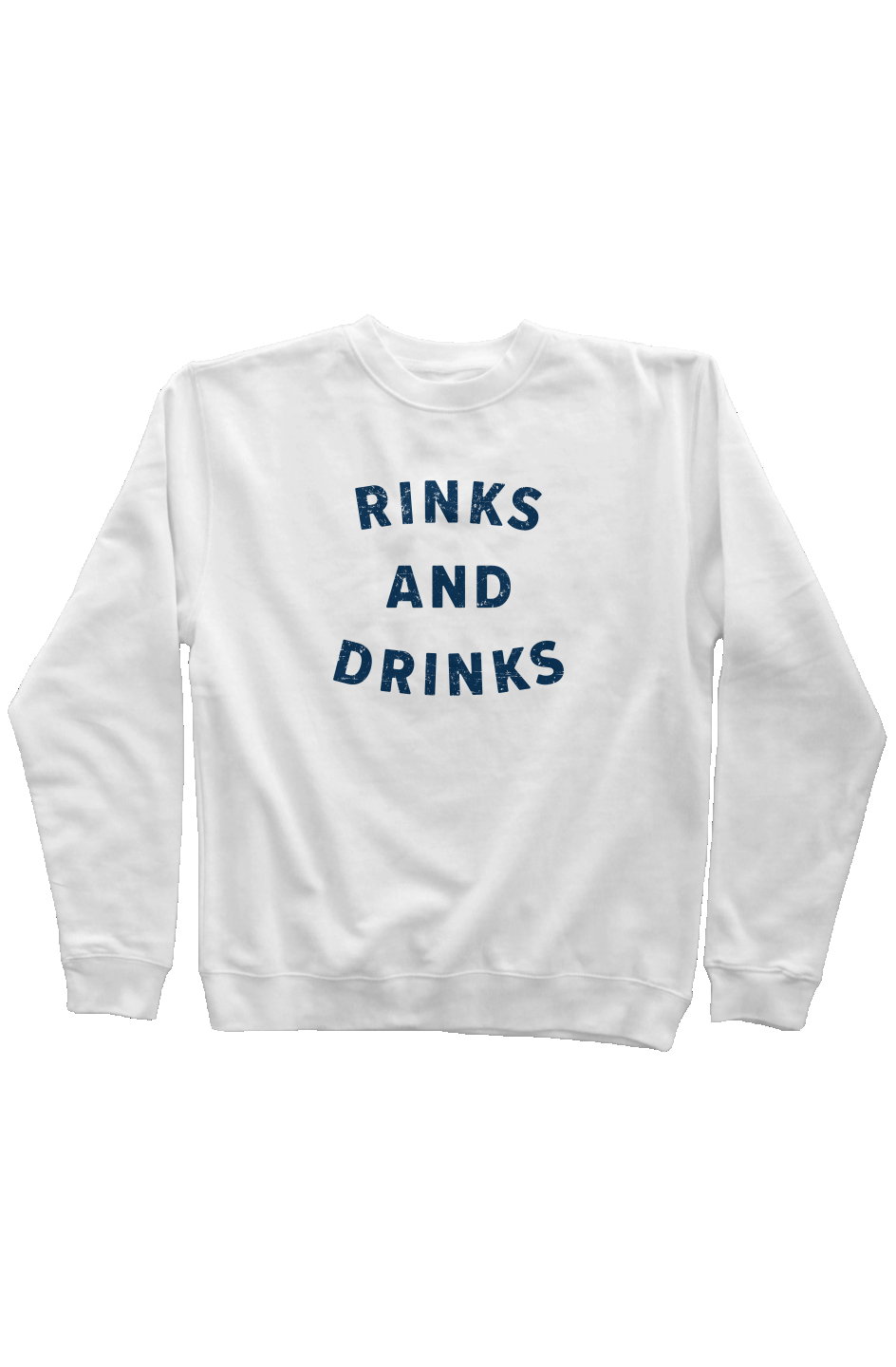 Rinks and Drinks Rinkside Crewneck Sweatshirt White | Barn Garb Hockey Threads