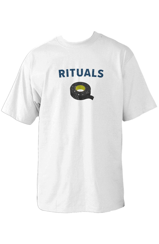 Rituals Black Tape 90s Throwback Tee White | Barn Garb Hockey Threads