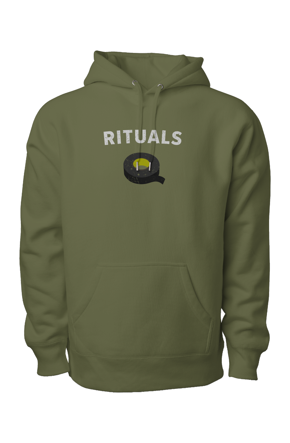 Rituals Black Tape Legend Heavyweight Hoodie Military Green | Barn Garb Hockey Threads