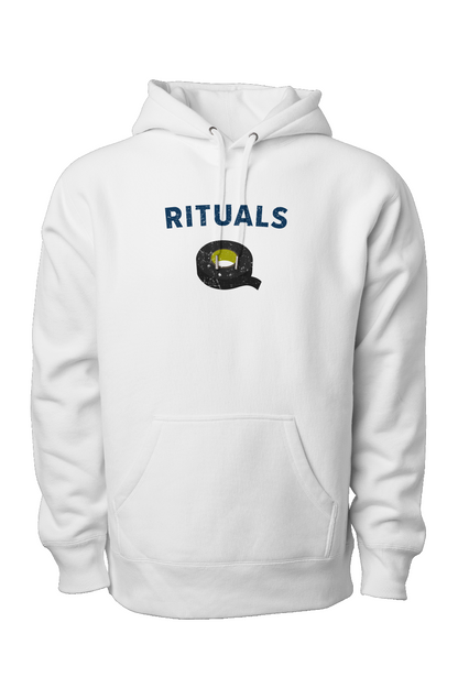 Rituals Black Tape Legend Heavyweight Hoodie White | Barn Garb Hockey Threads