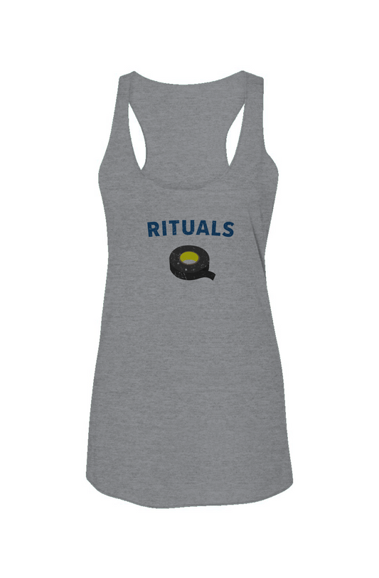 Rituals Black Tape Racerback Barn Tank Grey | Barn Garb Hockey Threads