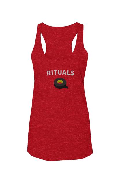 Rituals Black Tape Racerback Barn Tank Red | Barn Garb Hockey Threads