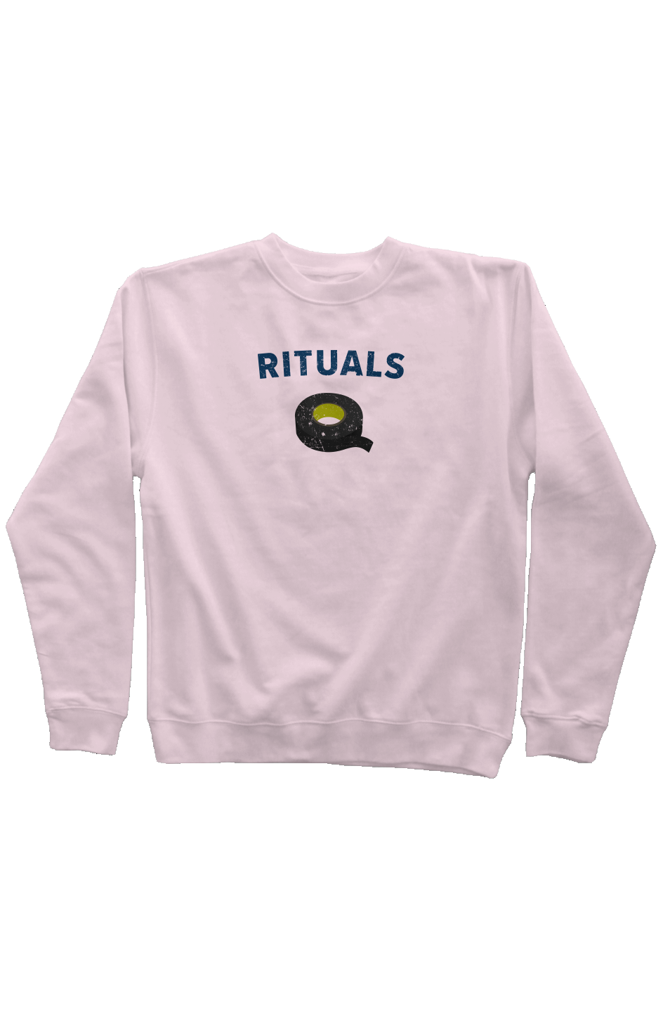 Rituals Black Tape Rinkside Crewneck Sweatshirt Pink | Barn Garb Hockey Threads
