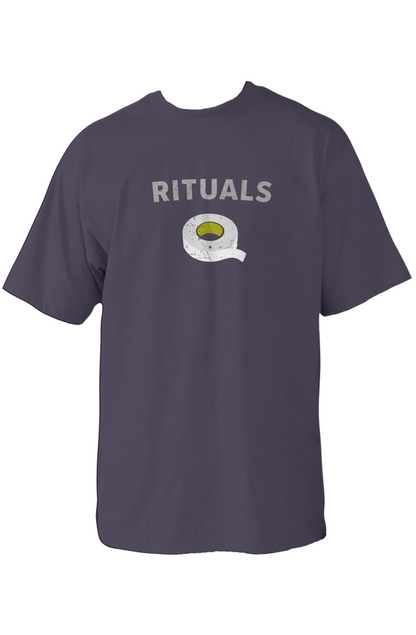 Rituals White Tape 90s Throwback Tee Navy Blue | Barn Garb Hockey Threads