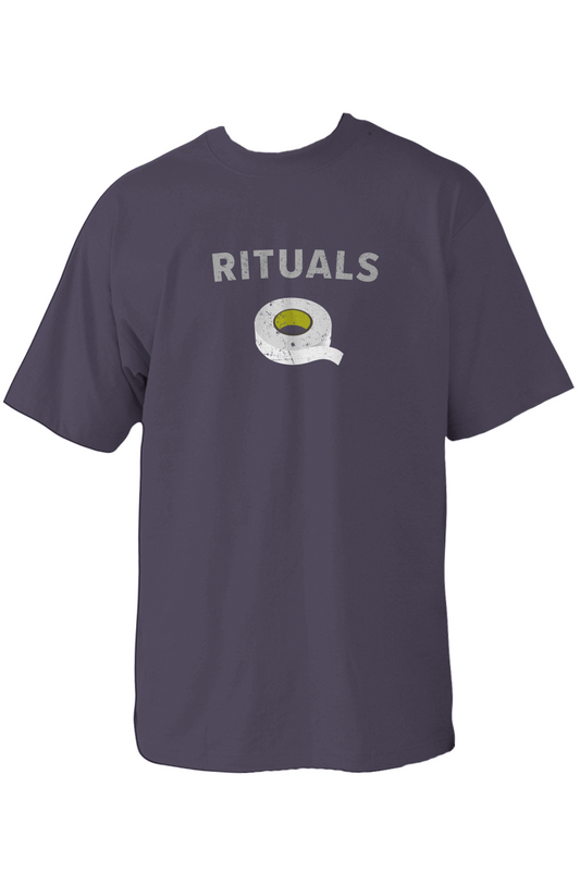 Rituals White Tape 90s Throwback Tee Navy Blue | Barn Garb Hockey Threads
