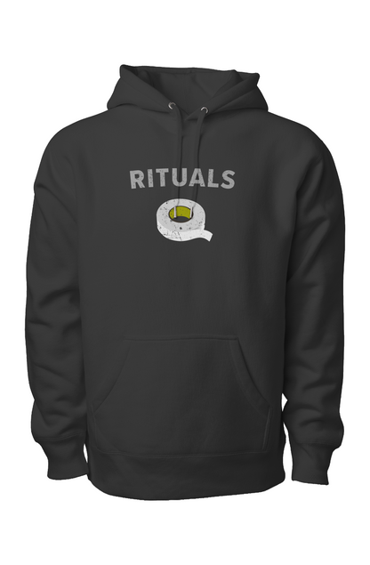 Rituals White Tape Legend Heavyweight Hoodie Black | Barn Garb Hockey Threads