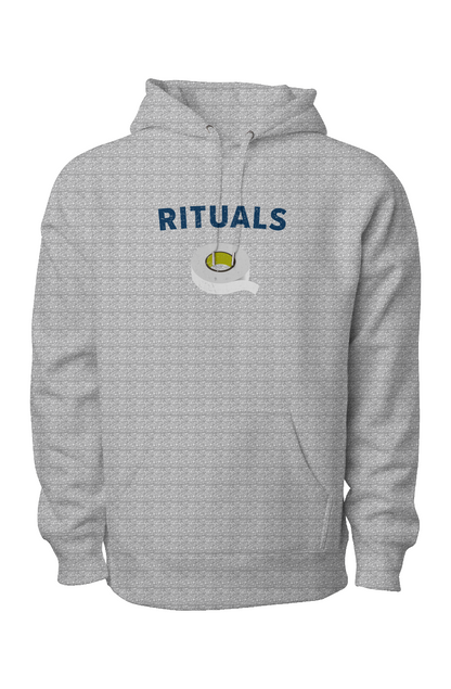 Rituals White Tape Legend Heavyweight Hoodie Grey | Barn Garb Hockey Threads