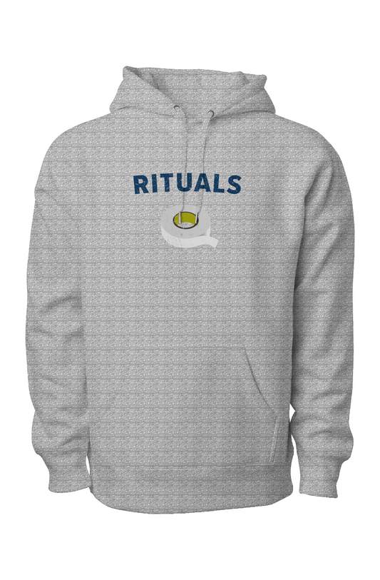 Rituals White Tape Legend Heavyweight Hoodie Grey | Barn Garb Hockey Threads