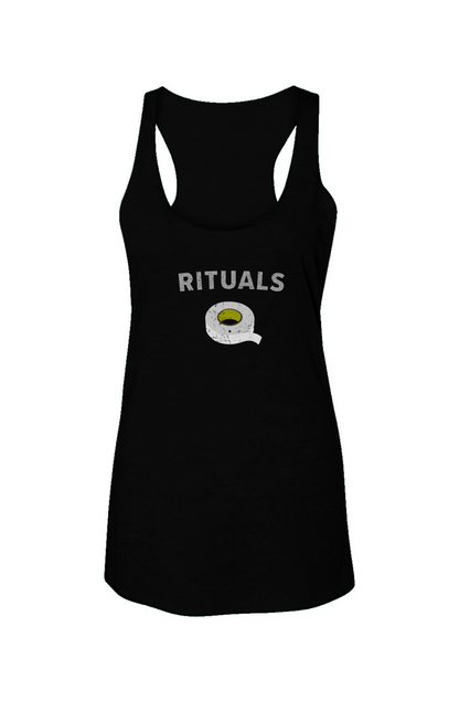 Rituals White Tape Racerback Barn Tank Black | Barn Garb Hockey Threads