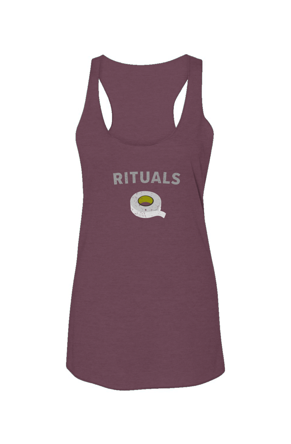 Rituals White Tape Racerback Barn Tank Maroon | Barn Garb Hockey Threads