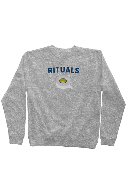 Rituals White Tape Rinkside Crewneck Sweatshirt Grey | Barn Garb Hockey Threads