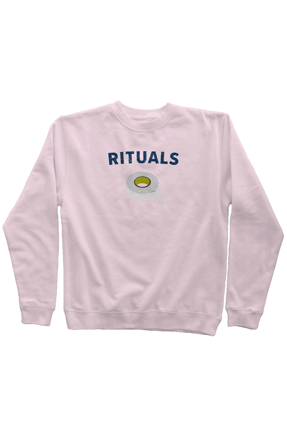 Rituals White Tape Rinkside Crewneck Sweatshirt Pink | Barn Garb Hockey Threads