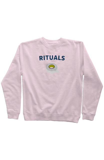 Rituals White Tape Rinkside Crewneck Sweatshirt Pink | Barn Garb Hockey Threads