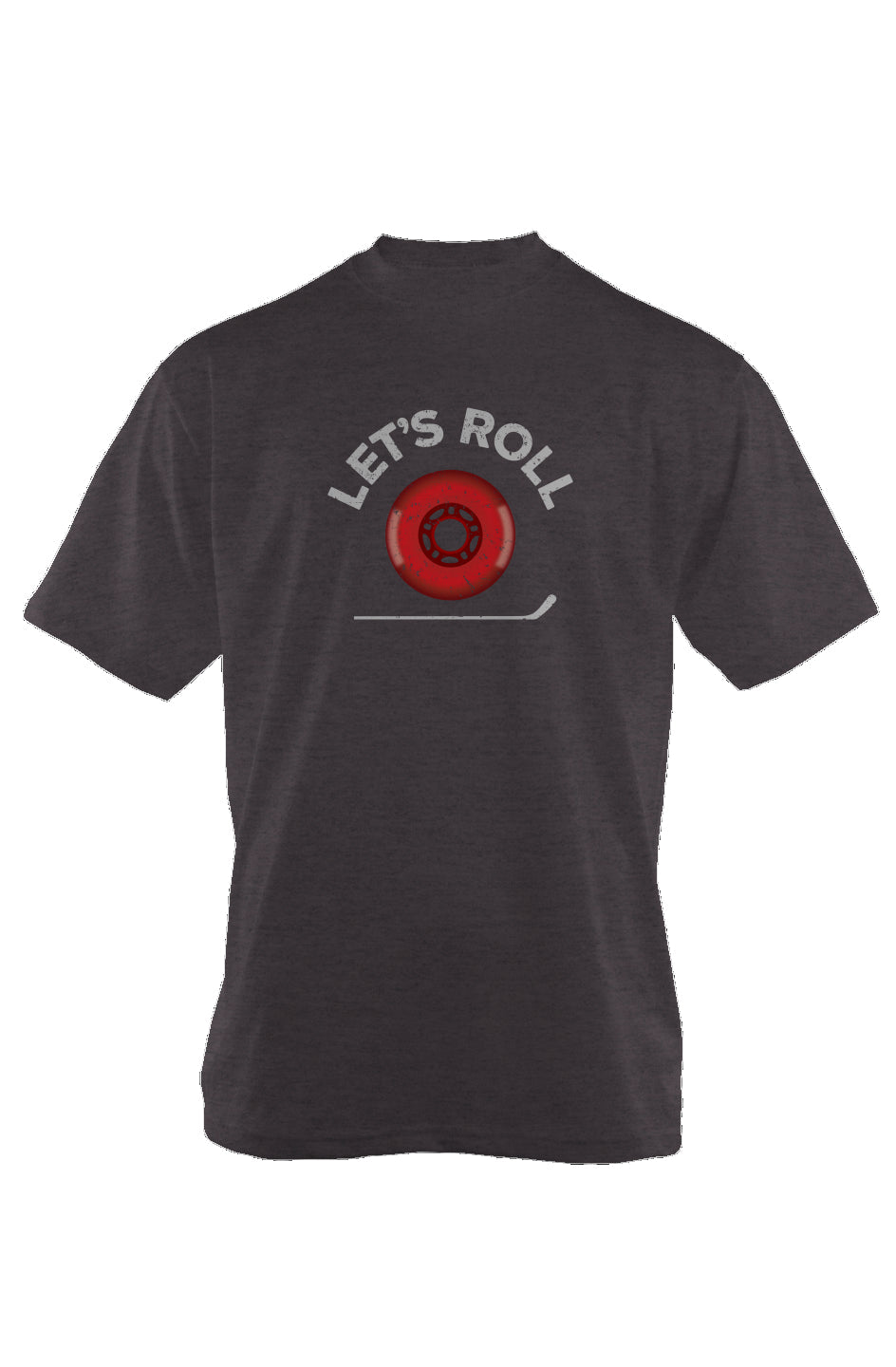 Roller Wheel 90s Throwback Tee Charcoal | Barn Garb Hockey Threads