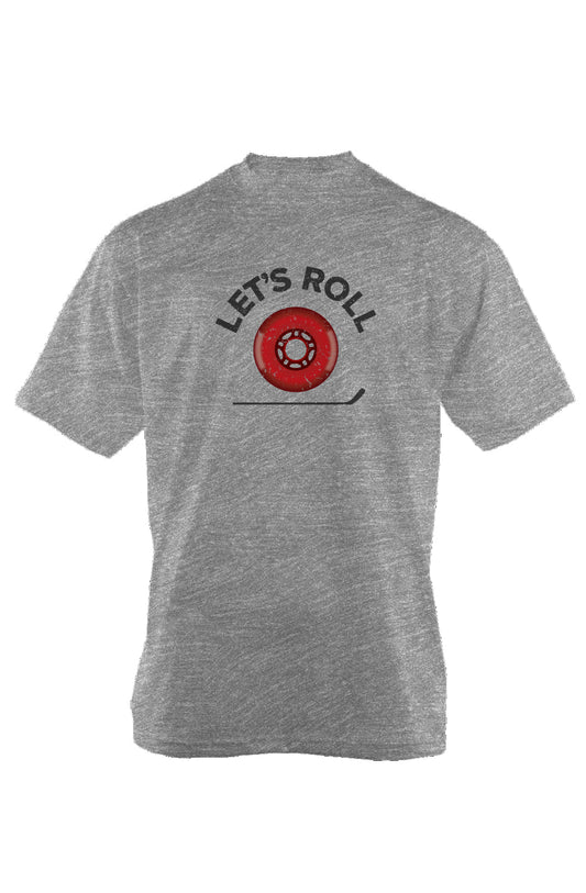 Roller Wheel 90s Throwback Tee Grey | Barn Garb Hockey Threads