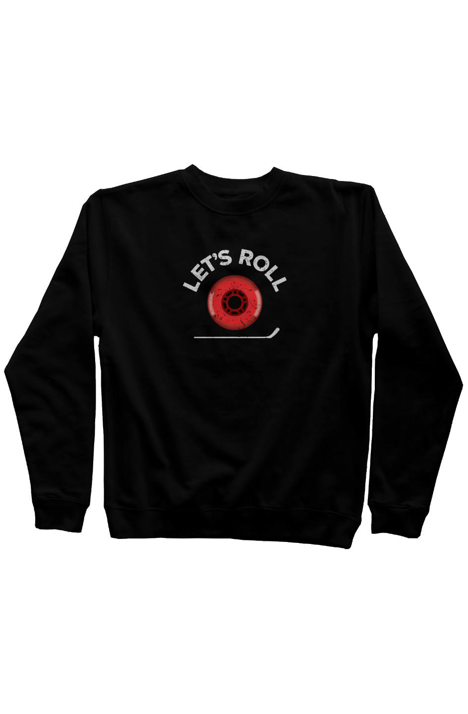 Roller Wheel Rinkside Crewneck Sweatshirt Black | Barn Garb Hockey Threads