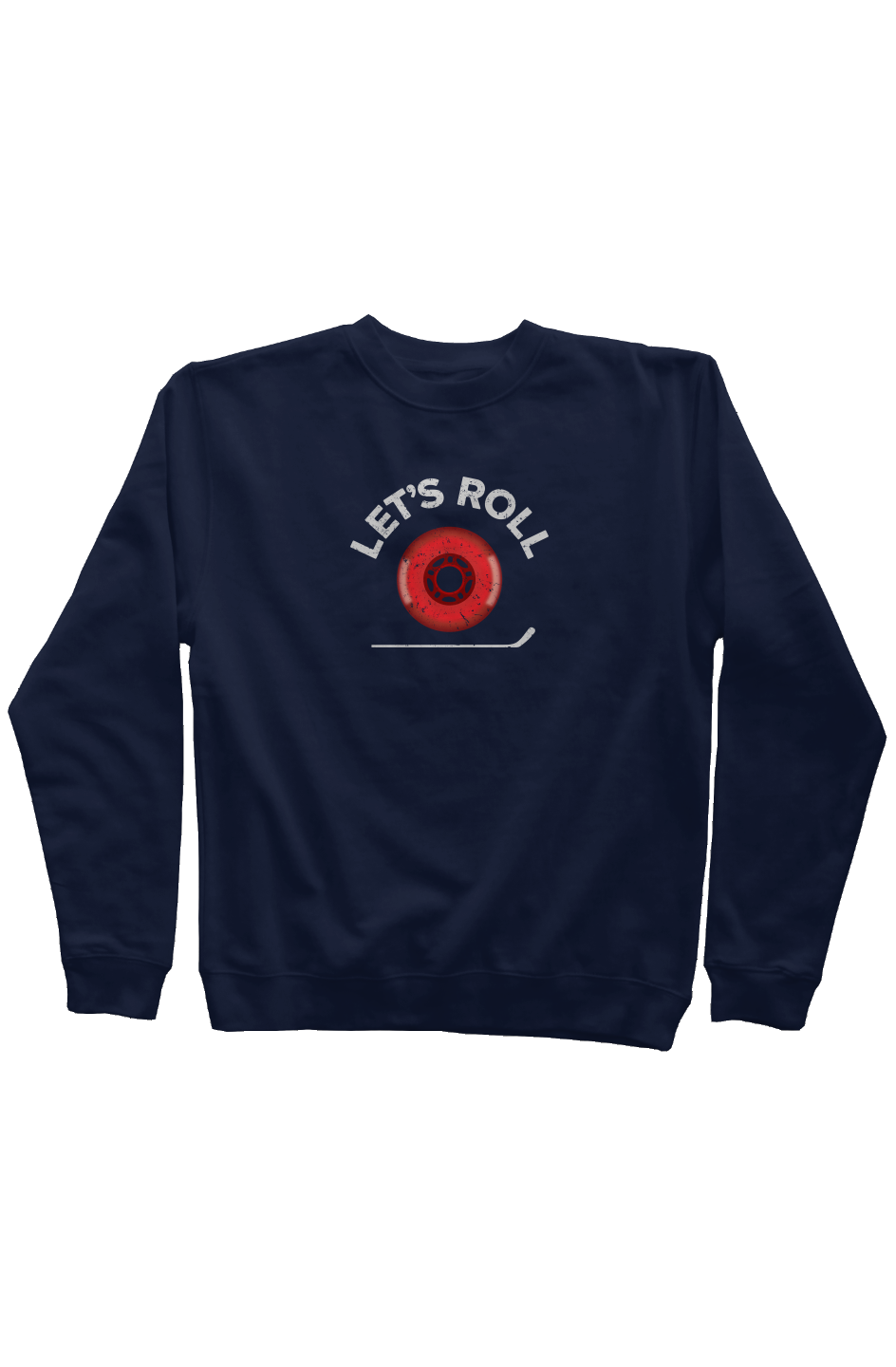 Roller Wheel Rinkside Crewneck Sweatshirt Navy Blue | Barn Garb Hockey Threads