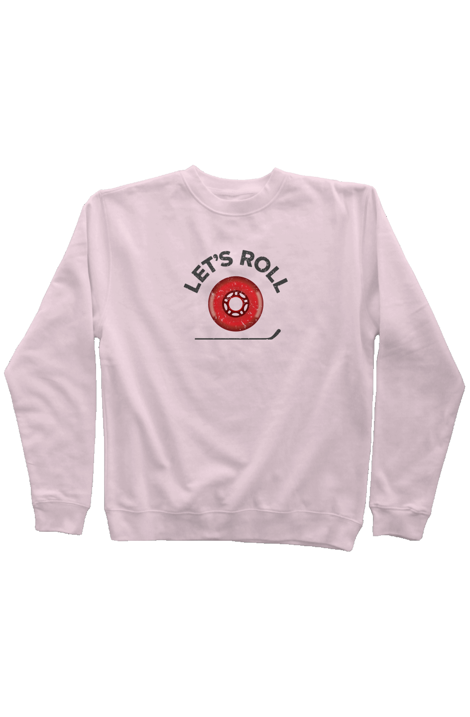 Roller Wheel Rinkside Crewneck Sweatshirt Pink | Barn Garb Hockey Threads
