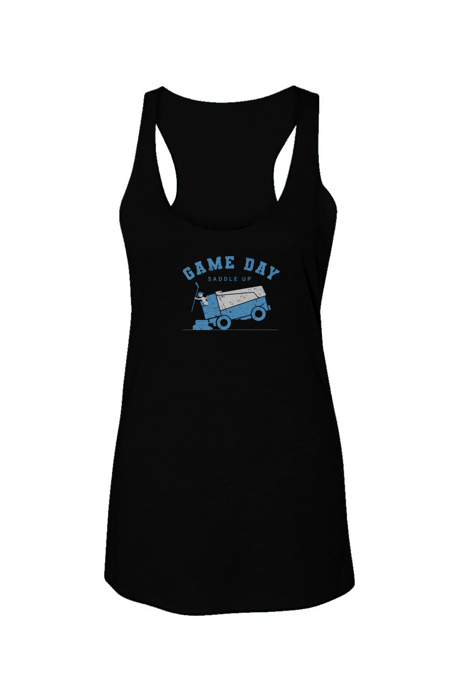 Saddle Up Racerback Barn Tank Black | Barn Garb Hockey Threads