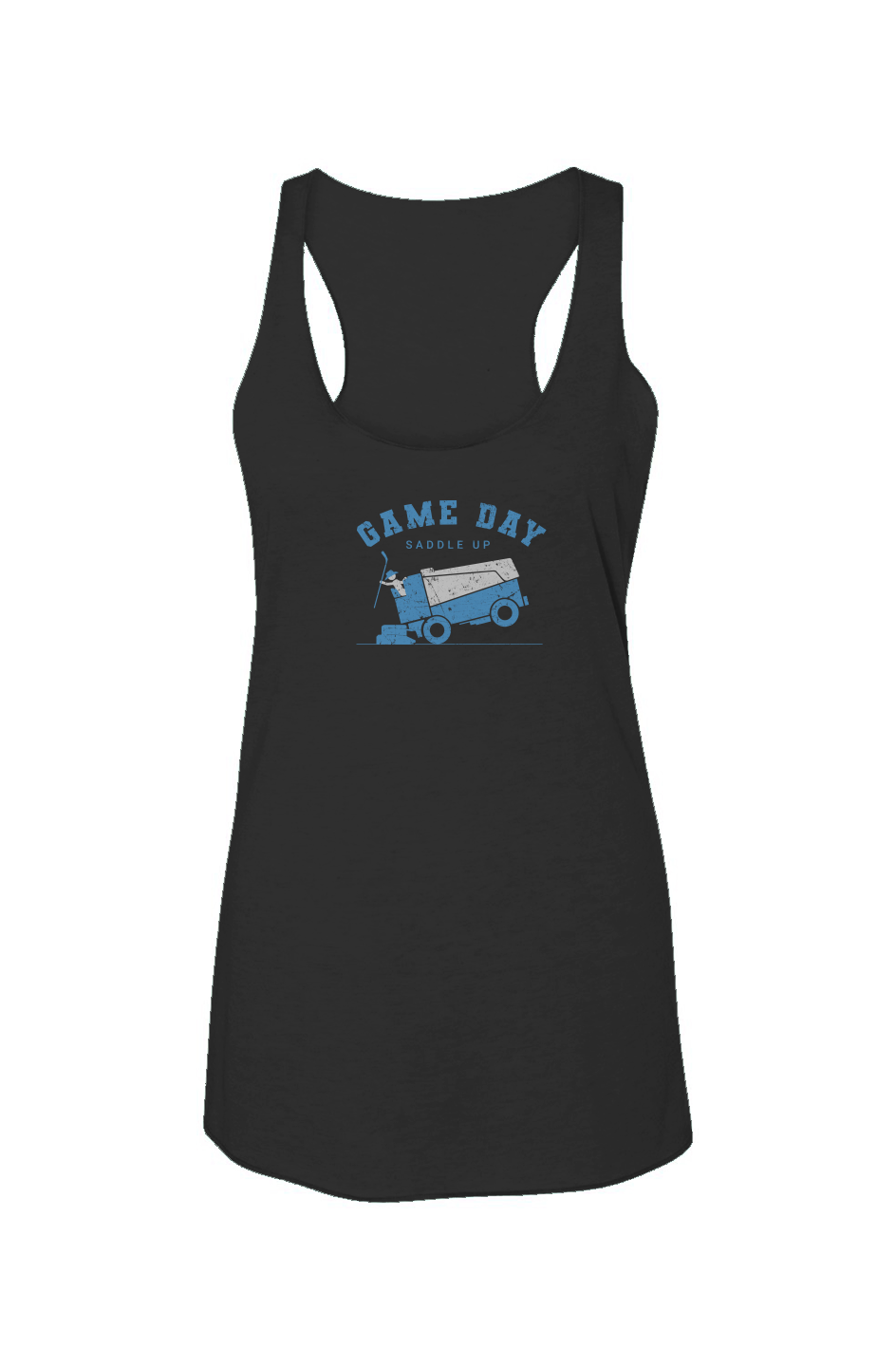 Saddle Up Racerback Barn Tank Charcoal | Barn Garb Hockey Threads