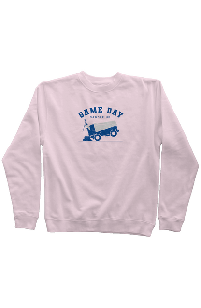 Saddle Up Rinkside Crewneck Sweatshirt Light Pink | Barn Garb Hockey Threads