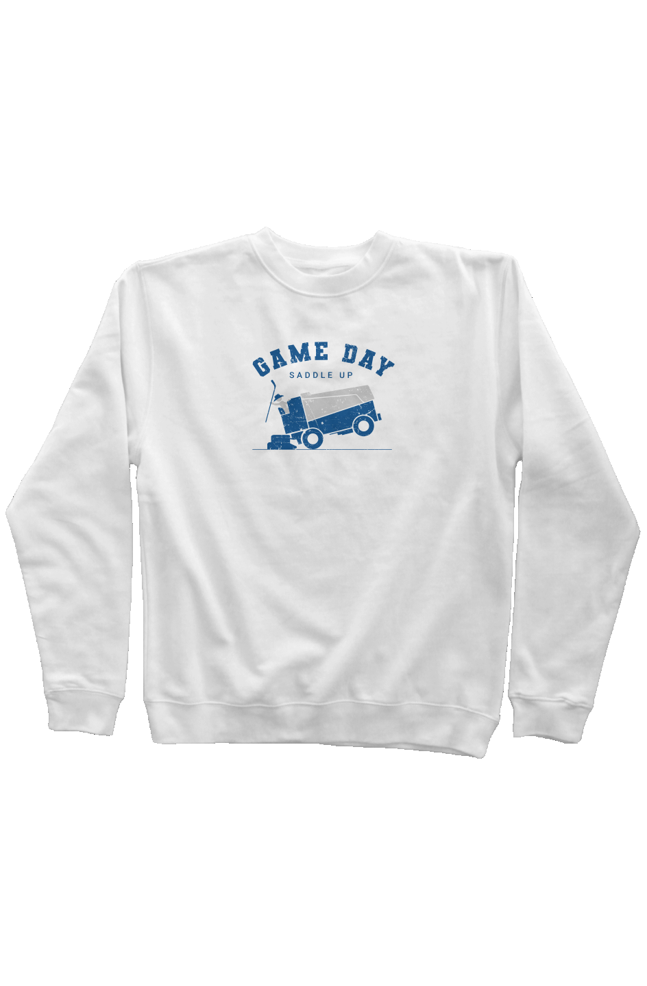 Saddle Up Rinkside Crewneck Sweatshirt White | Barn Garb Hockey Threads