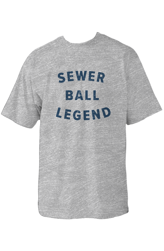 Sewer Ball Legend 90s Throwback Tee Grey | Barn Garb Hockey Threads