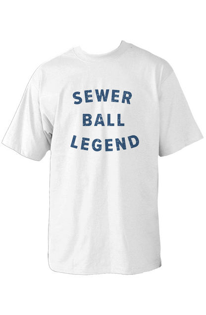 Sewer Ball Legend 90s Throwback Tee White | Barn Garb Hockey Threads