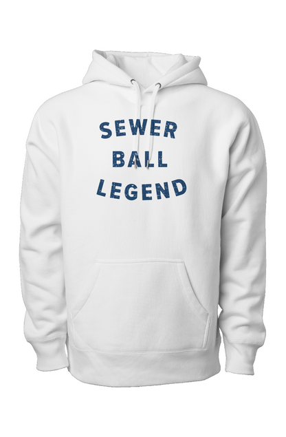 Sewer Ball Legend Heavyweight Hoodie White | Barn Garb Hockey Threads
