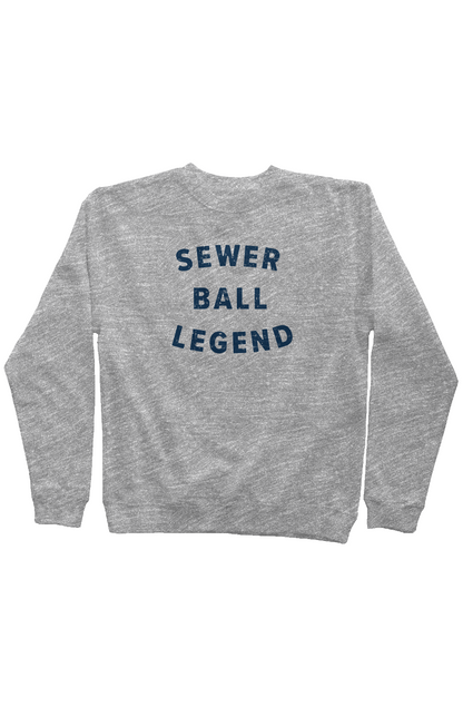Sewer Ball Legend Rinkside Crewneck Sweatshirt Grey | Barn Garb Hockey Threads