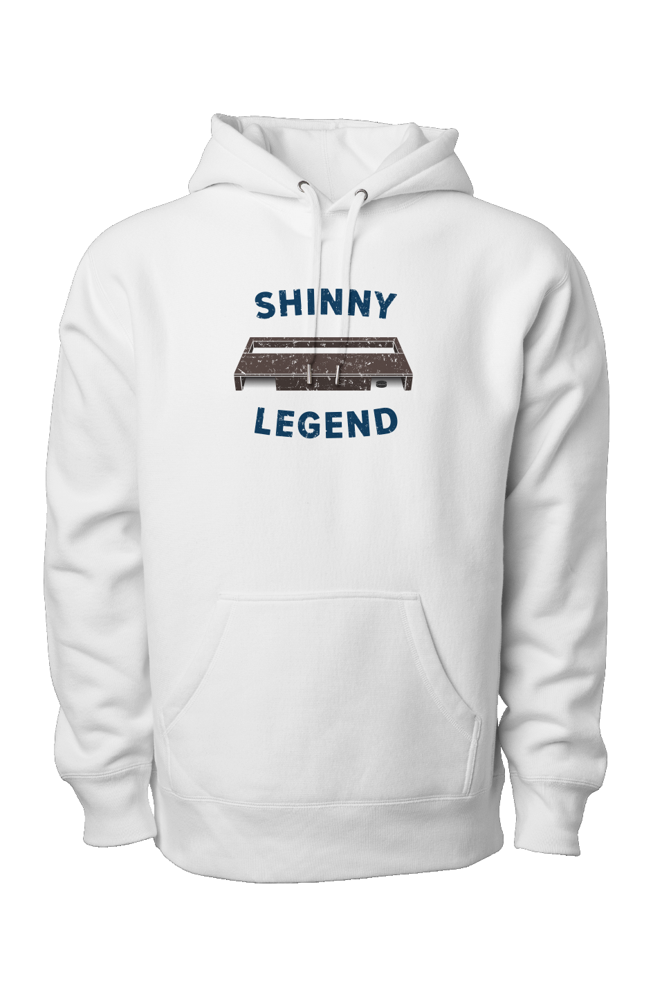 Shinny Legend Goal Heavyweight Hoodie White | Barn Garb Hockey Threads