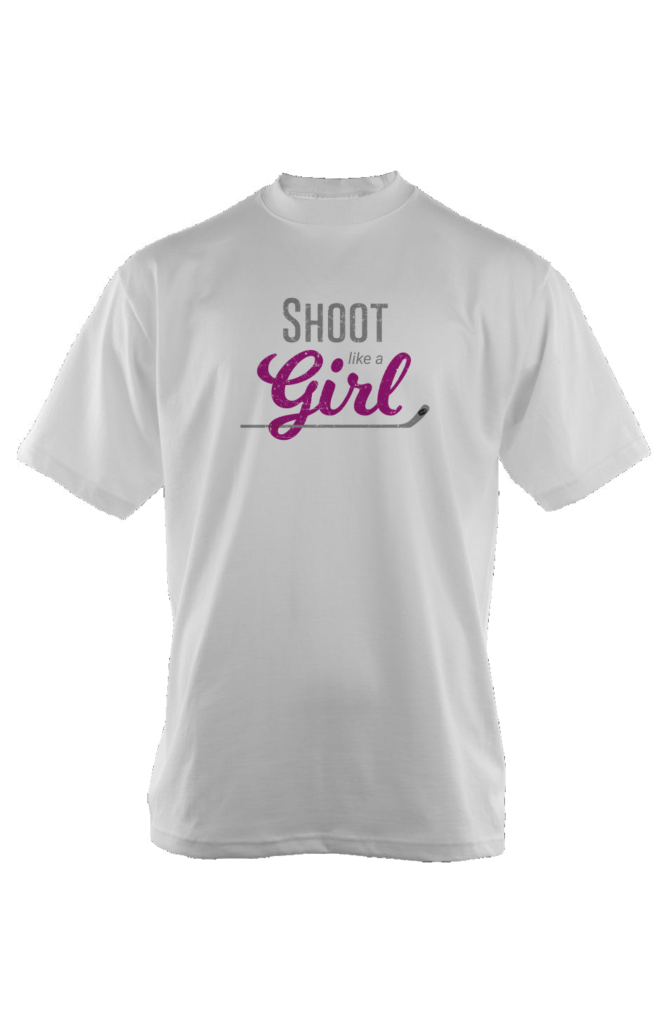 Shoot Like A Girl 90s Throwback Tee White | Barn Garb Hockey Threads